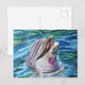 Carte postale Dolphin Aquarelle (Devant / Derrière)