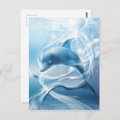Carte postale Dolphin bleu (Devant / Derrière)