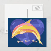 Carte postale Dolphin colorée (Devant / Derrière)
