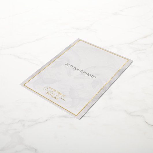 Carte postale Dolphin Faire-part de mariage Foil (Rotation)