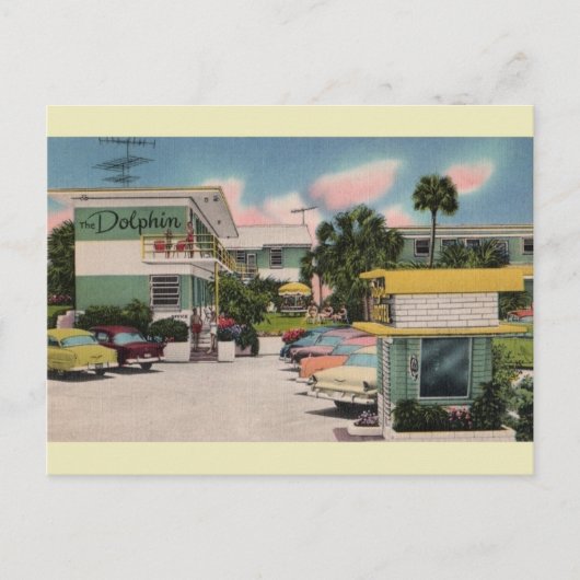 Carte postale Dolphin Motel Daytona Beach vintage (Devant)