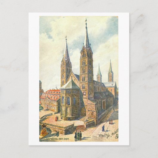 Carte Postale Dom vintage/Cathédrale à Bamberg, Allemagne (Devant)