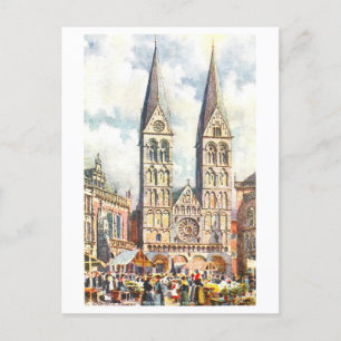 Carte Postale Dom vintage/Cathédrale de Brême Allemagne