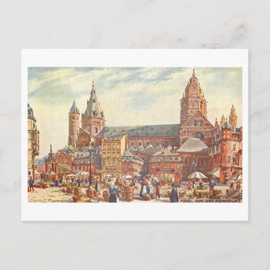 Carte Postale Dom vintage/Cathédrale Mayence Allemagne (Devant)