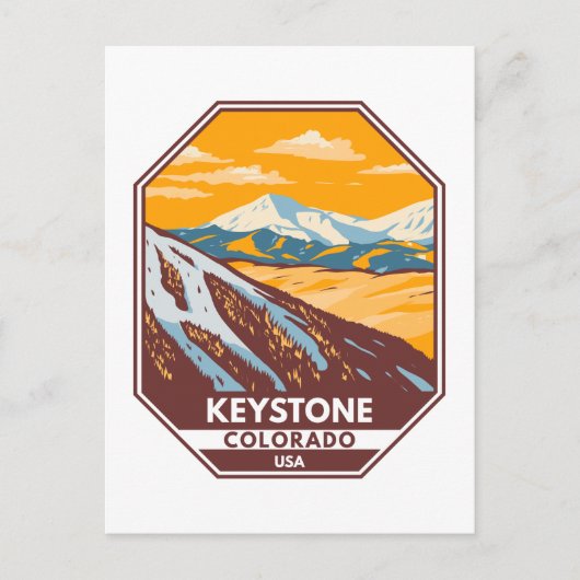 Carte Postale Domaine skiable d'hiver de Keystone Colorado (Devant)