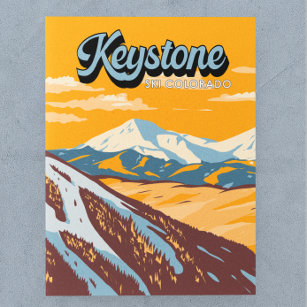 Carte Postale Domaine skiable d'hiver de Keystone Colorado Vinta