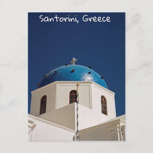 Carte Postale Dôme bleu, Santorin, Grèce (Devant)