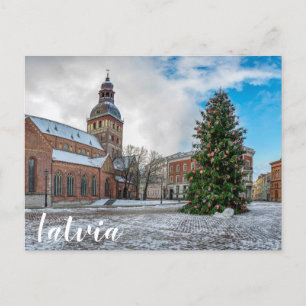 Carte Postale Dôme carré avec sapin de Noël à Riga