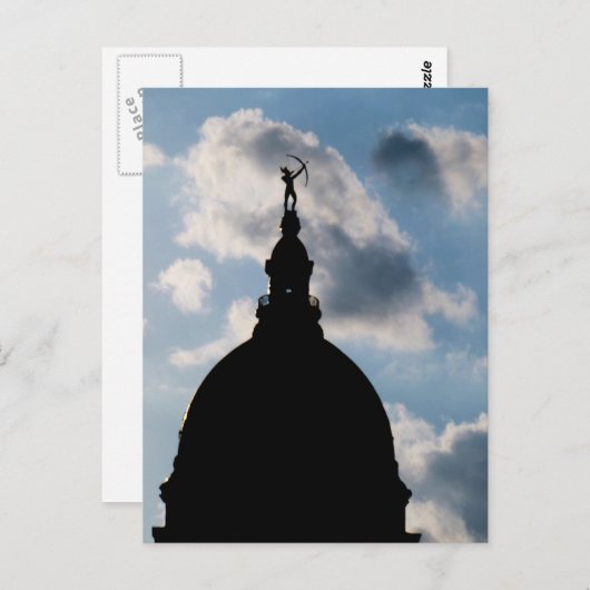 Carte Postale Dôme de la capitale Topeka Kansas (Devant / Derrière)