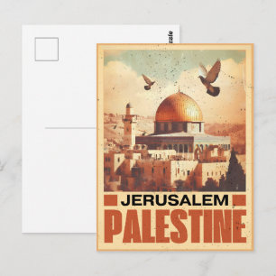 Carte Postale Dôme de la mosquée Al-Aqsa de Jérusalem vintage