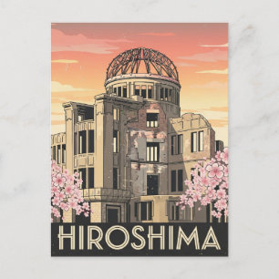 Carte Postale Dôme de la paix d'Hiroshima Japon Voyage Rétro