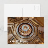 Carte Postale Dôme du Capitole de l'État de Topeka (Devant / Derrière)
