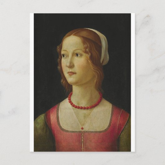 Carte Postale Domenico Ghirlandaio - Portrait d'une jeune femme (Devant)