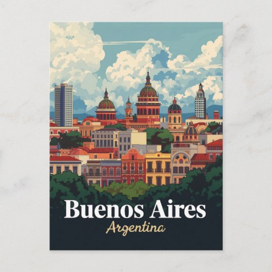 Carte Postale Dômes architecturaux de Buenos Aires (Devant)
