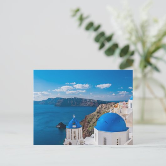 Carte Postale Domes bleus de Santorin (Debout devant)