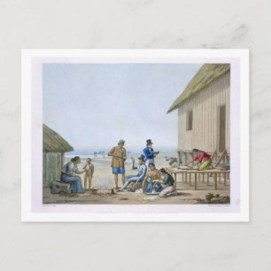 Carte Postale domestic occupations, agagna, guam, philippines, f