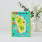 Carte Postale Dominica Caribbean Island Map Postcard (Debout devant)
