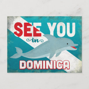 Carte Postale Dominica Dolphin - Vintage voyage rétro