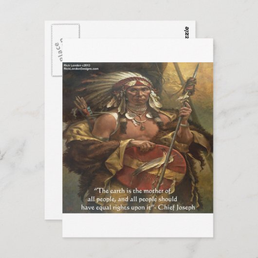 Carte Postale Don de devis Chef Joseph & Nature Tee - shirts et  (Devant / Derrière)