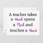 Carte Postale Don de devis unique de l'enseignant (Devant / Derrière)