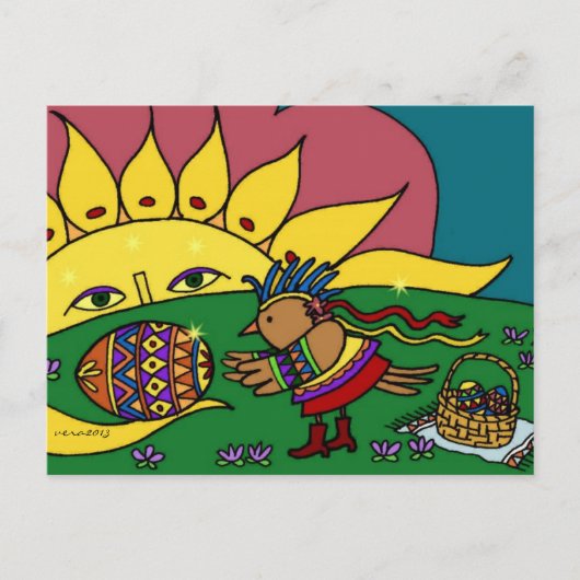 Carte Postale Don d'oiseaux du Sun Ukrainian Folk Art (Devant)