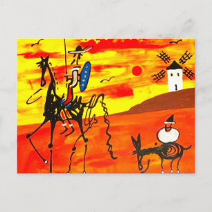 Carte postale Don Quichotte 10,8 cm x 14,2 cm