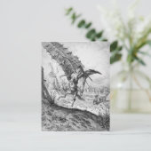 Carte Postale Don Quichotte et les moulins à vent (Debout devant)