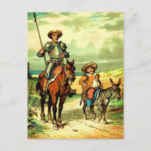 Carte Postale Don Quichotte et Sancho Panza