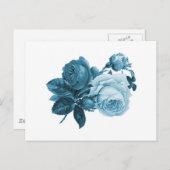 Carte Postale Don rose bleu vintage (Devant / Derrière)