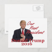 Carte postale Donald TRUMP 2016 (Devant / Derrière)