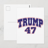 Carte Postale Donald Trump 47 (Devant / Derrière)