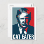 Carte Postale Donald Trump CAT EATER (Devant / Derrière)