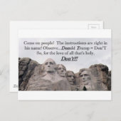 Carte Postale Donald Trump = Ne Pas (Devant / Derrière)