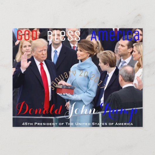 Carte Postale Donald Trump prêtant serment 20 janvier (Devant)
