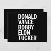 Carte Postale Donald Vance Bobby Elon et Tucker (Devant / Derrière)
