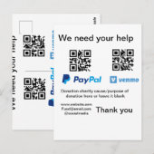 Carte Postale Donation Collection conseil pot ajouter votre q r (Devant / Derrière)