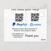 Carte Postale Donation Collection conseil pot ajouter votre q r (Dos)