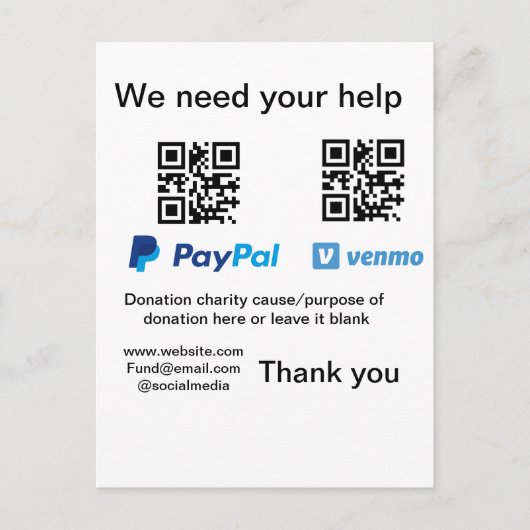 Carte Postale Donation Collection conseil pot ajouter votre q r (Devant)