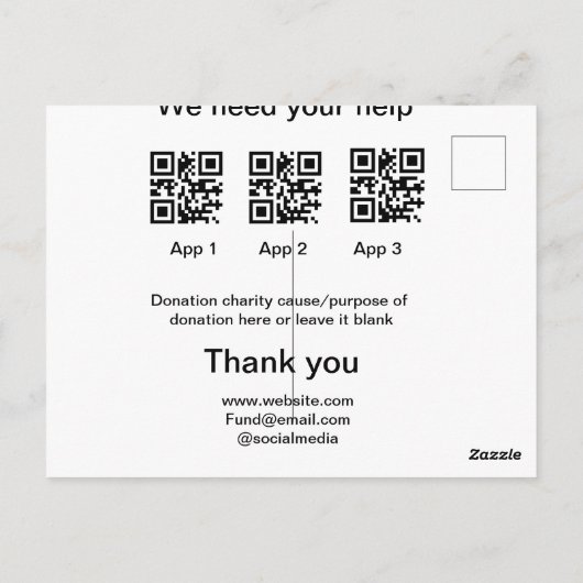 Carte Postale Donation Collection conseil pot ajouter votre q r  (Dos)