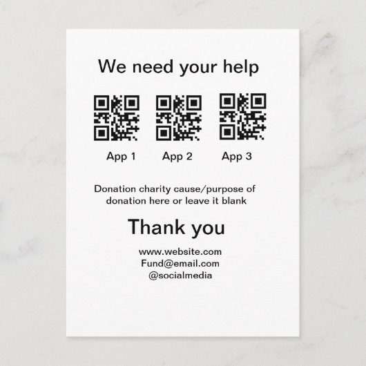 Carte Postale Donation Collection conseil pot ajouter votre q r (Devant)