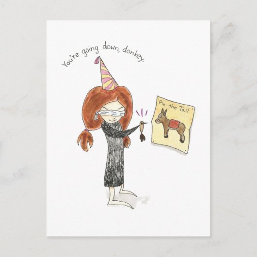 Carte postale Donkey Anniversaire (Devant)