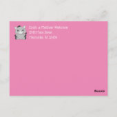 Carte Postale Donkey Baby Faire-part fille rose (Dos)