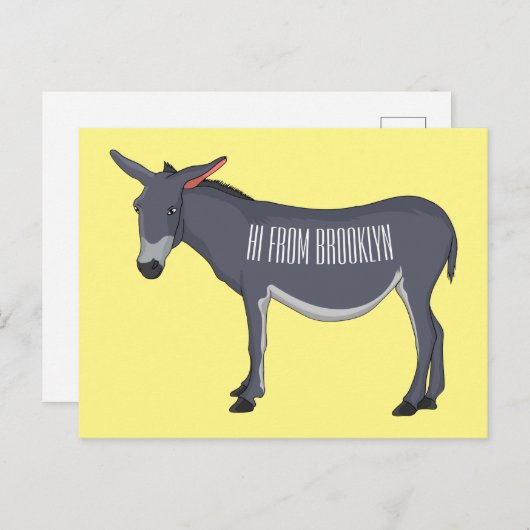 Carte Postale Donkey cartoon (Devant / Derrière)