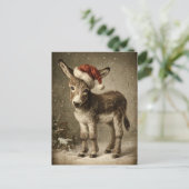 Carte Postale Donkey de Noël Vintage (Debout devant)