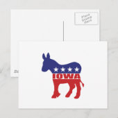 Carte Postale Donkey, démocrate de l'Iowa (Devant / Derrière)