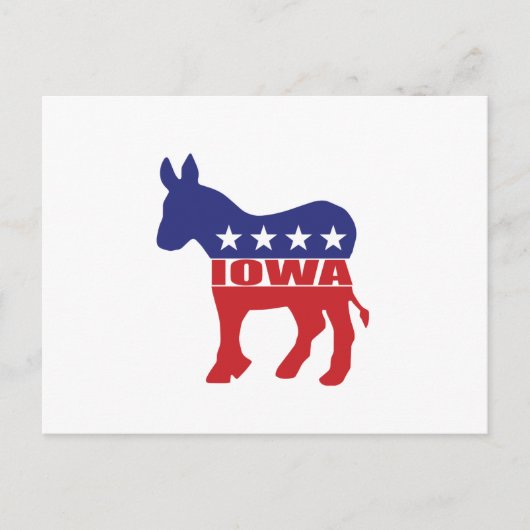 Carte Postale Donkey, démocrate de l'Iowa (Devant)