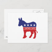 Carte Postale Donkey, démocrate du Wisconsin (Devant / Derrière)