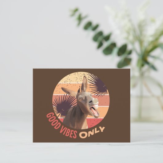 Carte Postale Donkey hurlant - Good Vibes seulement (Debout devant)