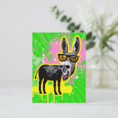 Carte Postale Donkey portant des lunettes de soleil (Debout devant)