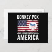 Carte Postale Donkey Pox La Maladie Détruisant L'Amérique (Devant / Derrière)